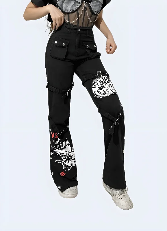 Goth Cargo Pants Womens