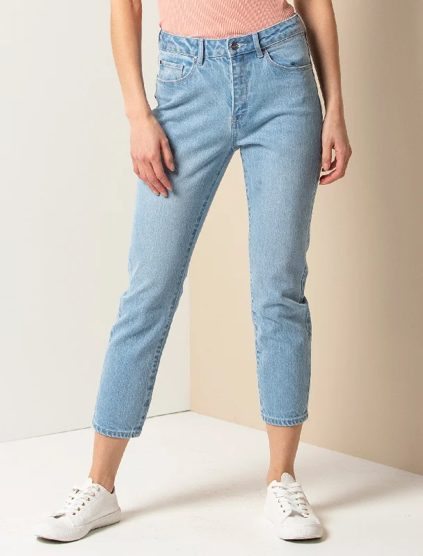 Isabel Petite Mid Rise Straight Crop Jean