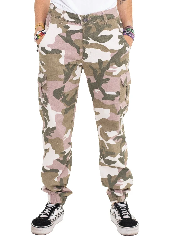 Urban Classics - Ladies High Waist Cargo Duskrose Camo - Pants