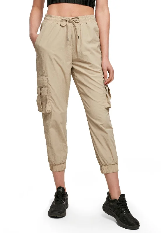 Urban Classics - Ladies High Waist Crinkle Nylon Cargo Concrete - Pants