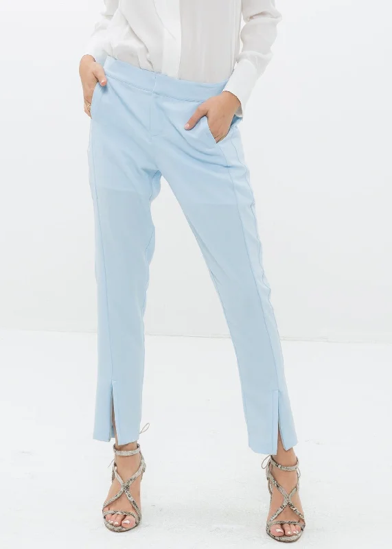 Women's Front Slit Trouser In Sky Blue