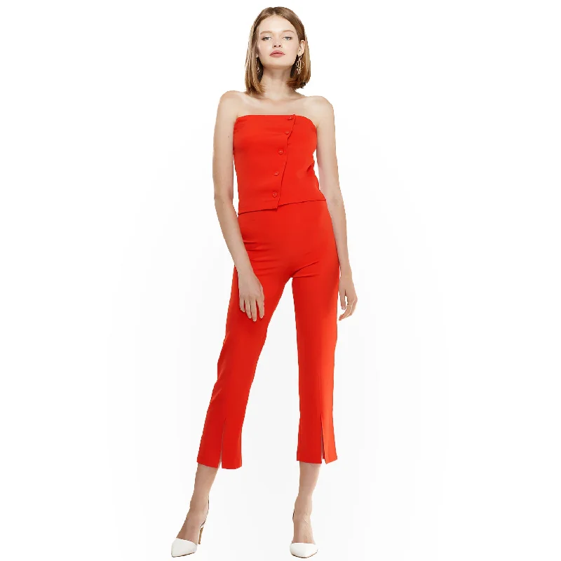 Women's High-Waisted Cropped Pants In Poppy Red