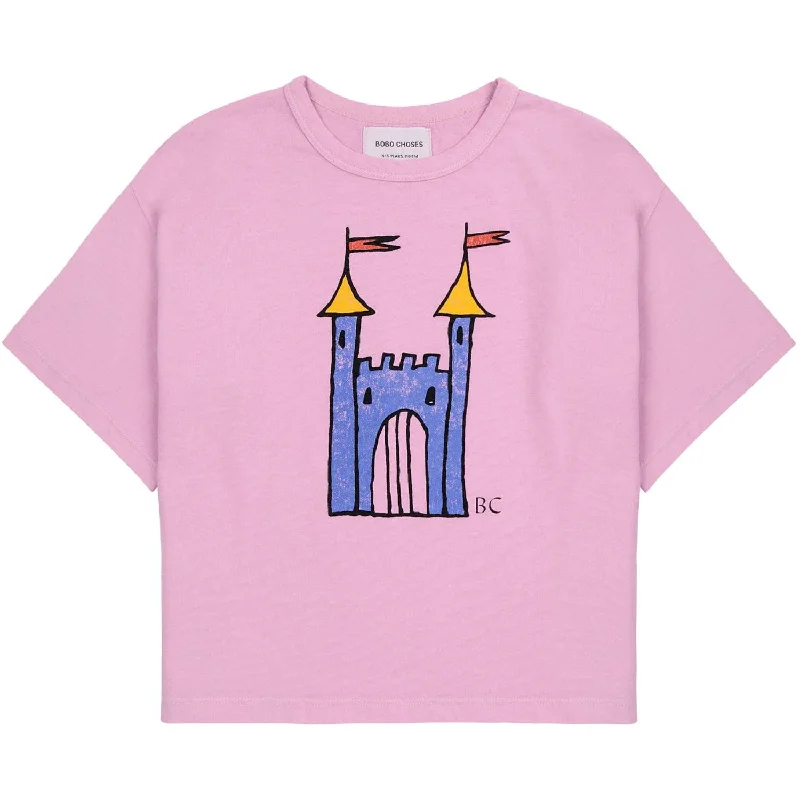 Bobo Choses Pink Faraway Castle Short Sleeve T-Shirt