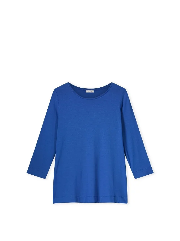 Jose 3/4 Sleeve Basic Jersey Top - Blue Galaxy