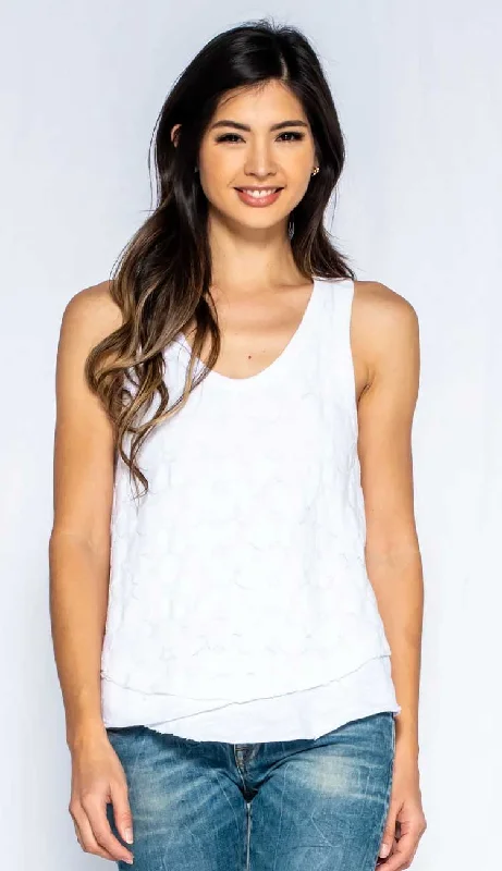 Lace Front Tank with Mock Hem