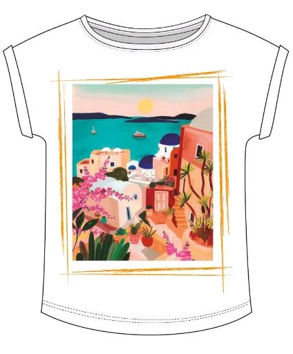 Md'M White Graphic Printed T Shirt