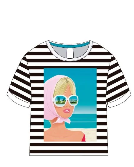 Md'M Barbie Face Striped T-Shirt