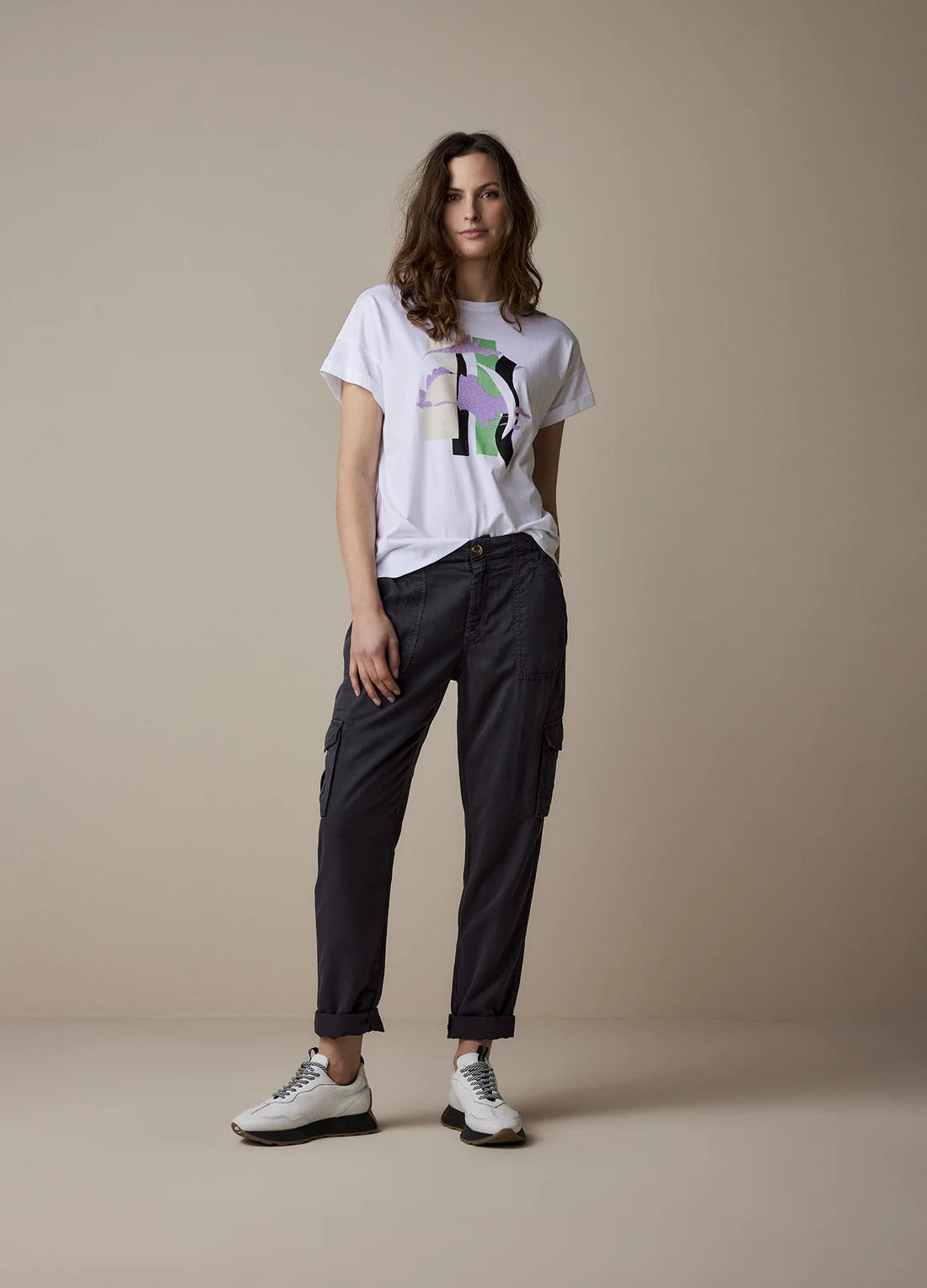 Summum Soft Emerald Colourblock Graphic Tee