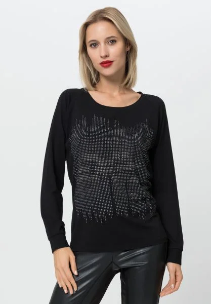 Tuzzi Fearless Attitude Round Neck Studded Long Sleeved Tshirt