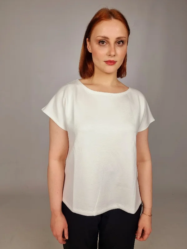 Van-Dos Round Neck Cap Sleeved Top