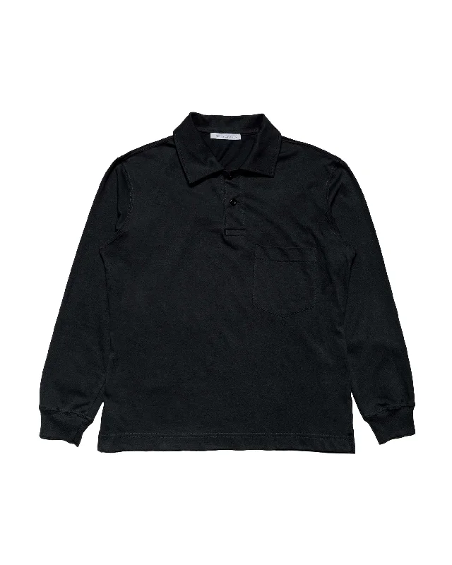 Body of Work Clove Long Sleeve Polo Black/Loam Brown