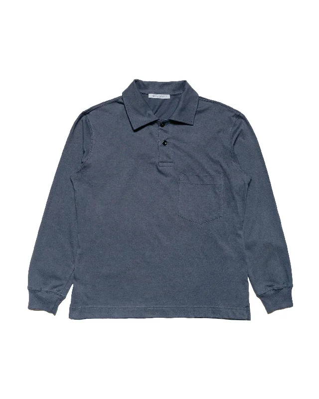 Body of Work Clove Long Sleeve Polo Pond Blue