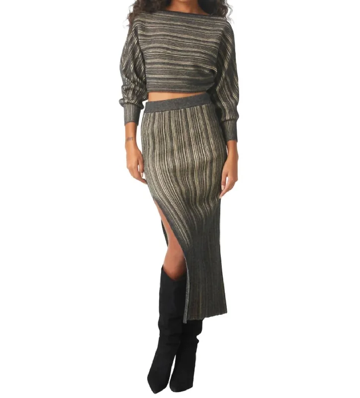 Gloria Skirt In Black/taupe