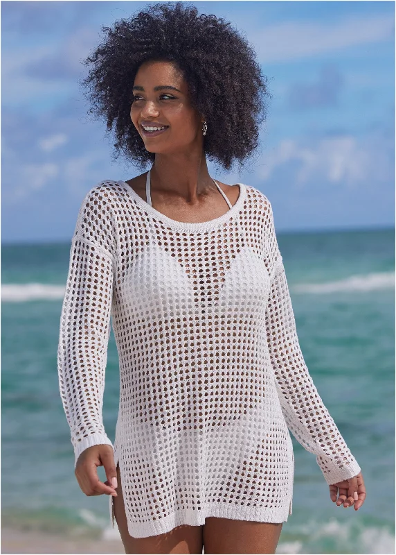 Crochet Tunic - Pearl White