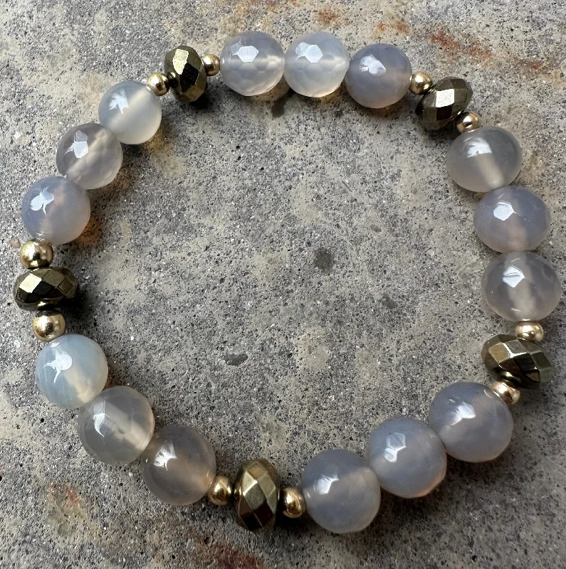 Ruby & Violet Agate Pyrite Bracelet