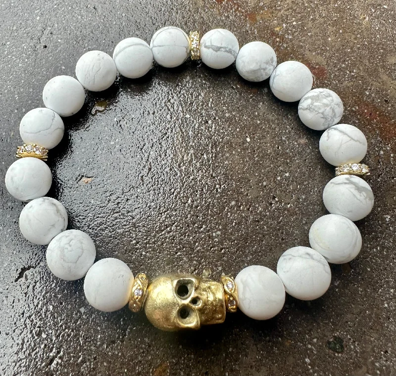 Ruby & Violet White Turquoise Skull Bracelet