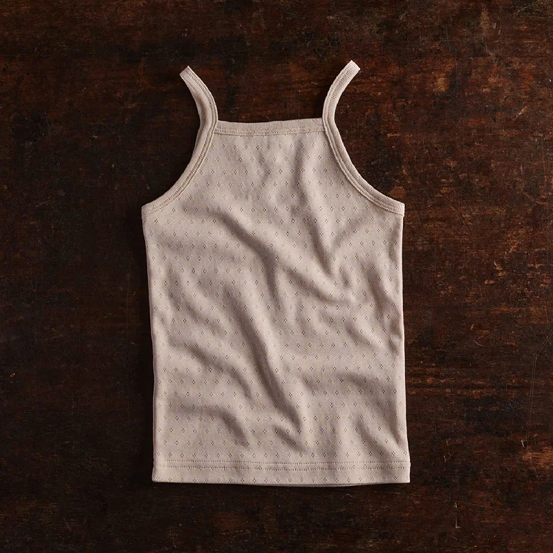 Cygnus Top - Cotton Pointelle - Shell