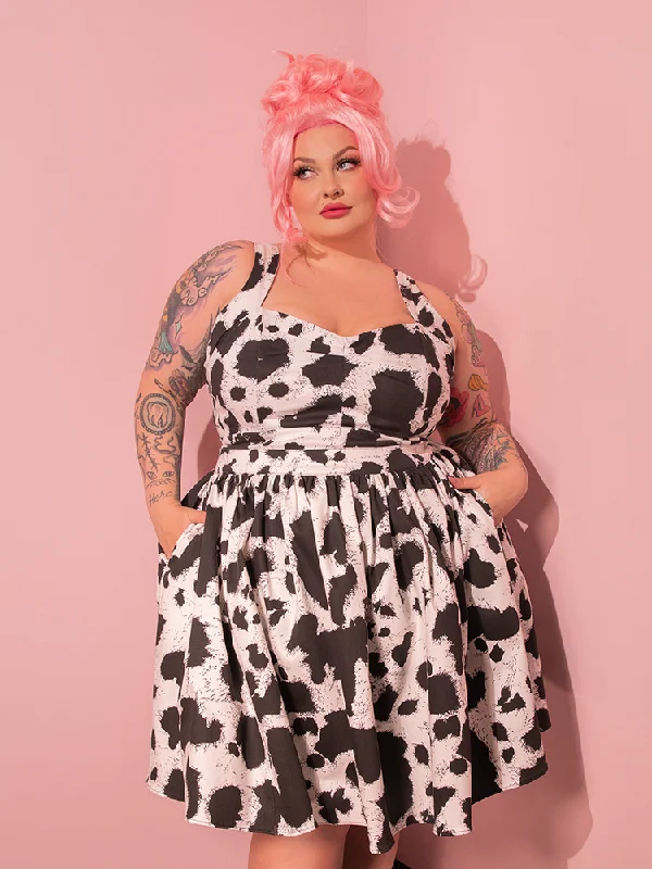 Vixen Skater Skirt in Cow Print - Vixen by Micheline Pitt