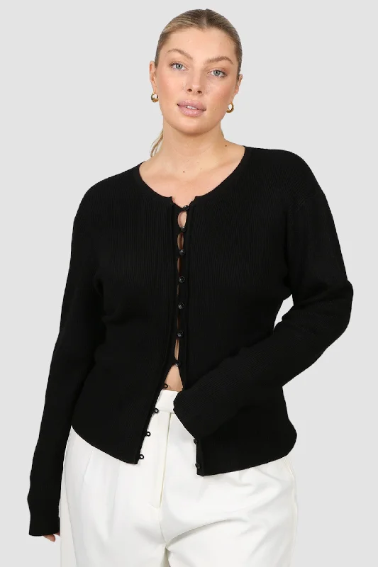 WREN RIB KNIT TOP BLACK