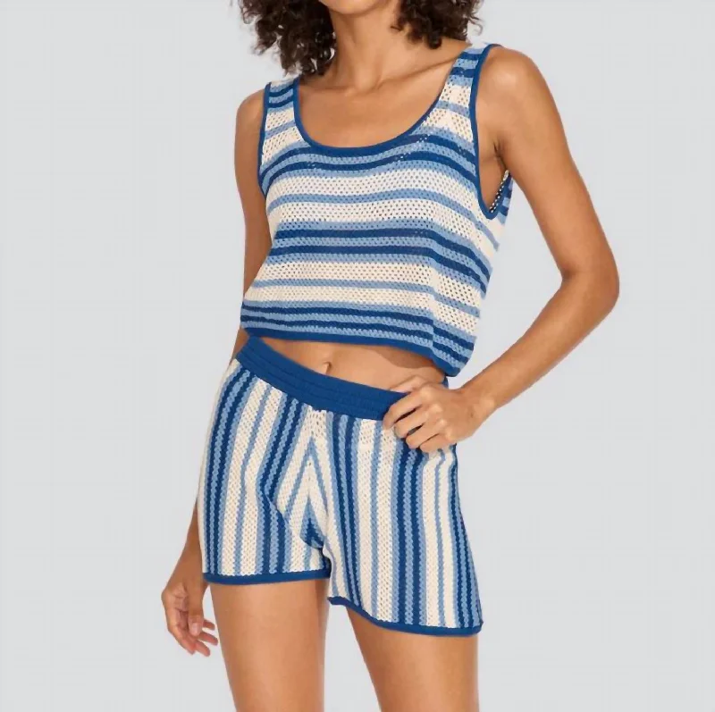 Charlie Short In Marine Blue Stripe