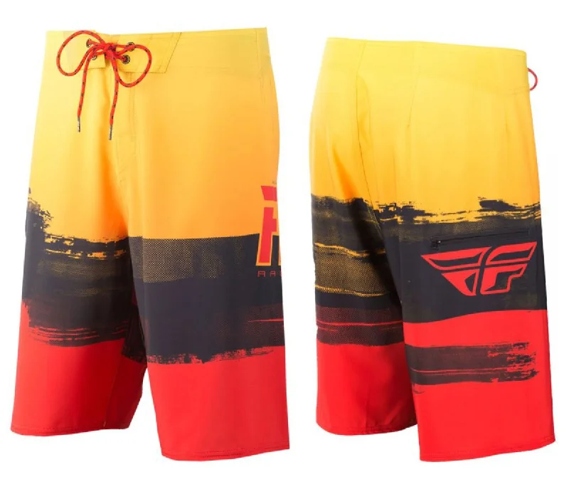 Fly Racing Paint Slinger Boardshort - Red-Yellow