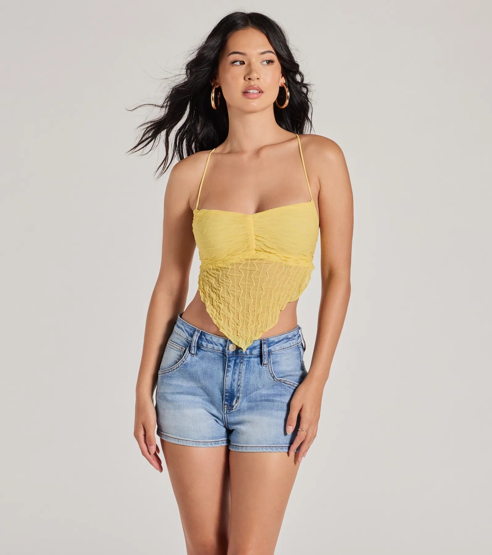 Cute Impulse Strappy Open Back Crop Top