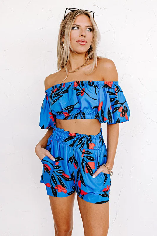 Heart Of Hawaii Crop Top In Ocean Blue