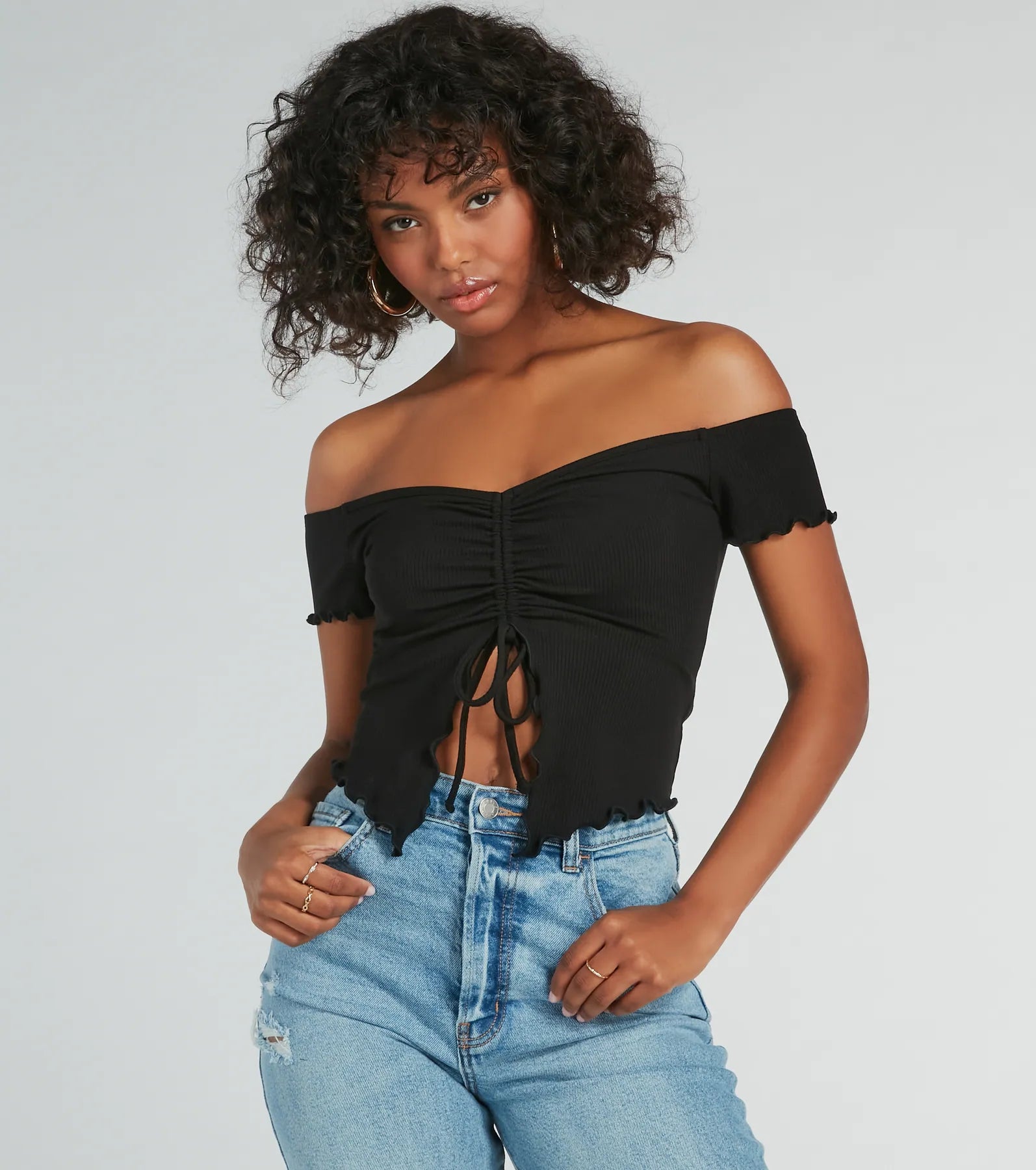 Heat Wave Off-The-Shoulder Crop Top