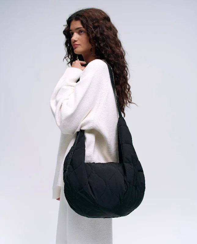 Branded Slouchy Bag - Black