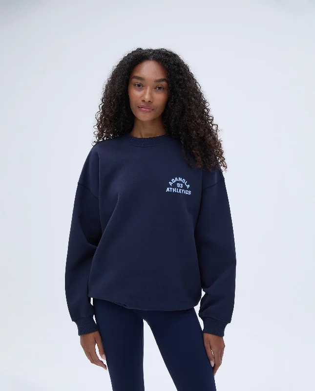 Campus Oversized Sweatshirt - Navy Blue/Powder Blue