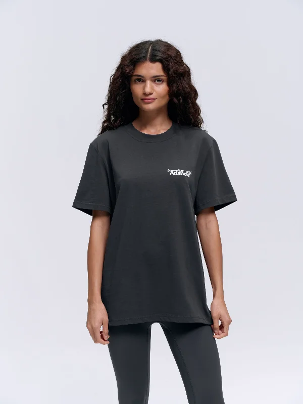 Flow Washed Short Sleeve Oversized T-shirt - Graphite Grey/Lilac Purple